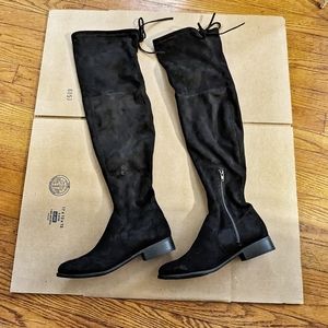 A New Day Micro Suede Over The Knee Flat Boots Zip